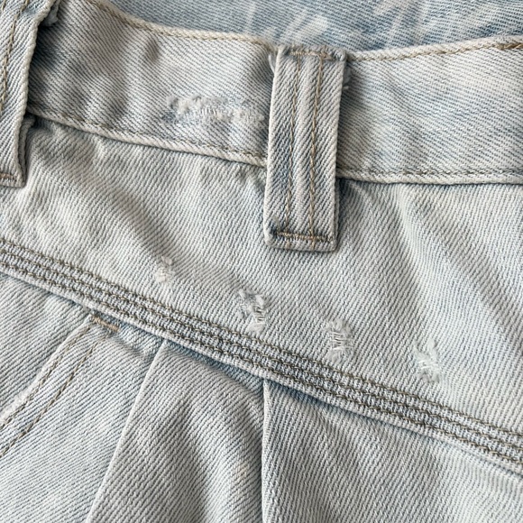 Free People Sidecar Mini Skirt Jean Skirt Size 24 - Picture 5 of 9